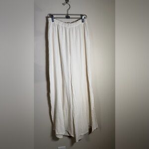 Women's Cream Wide Leg Jeans